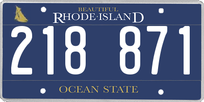 RI license plate 218871