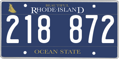 RI license plate 218872