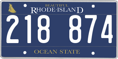 RI license plate 218874