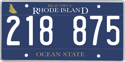 RI license plate 218875