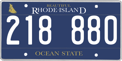 RI license plate 218880