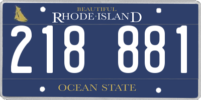 RI license plate 218881