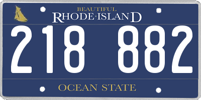RI license plate 218882