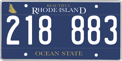 RI license plate 218883