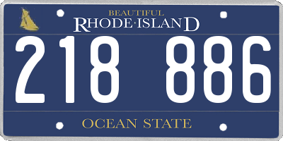 RI license plate 218886