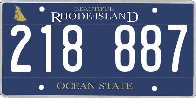 RI license plate 218887