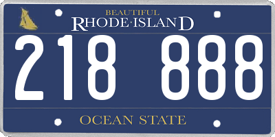 RI license plate 218888