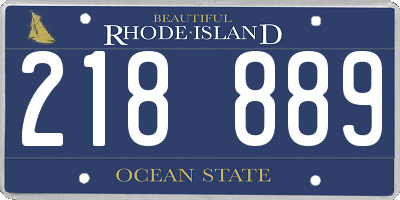 RI license plate 218889