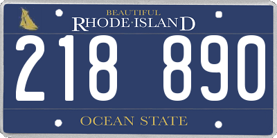 RI license plate 218890