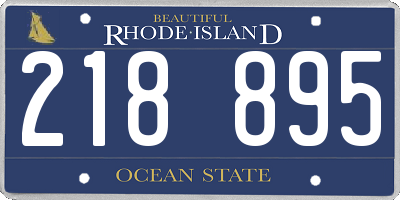 RI license plate 218895