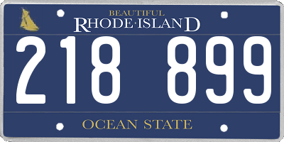 RI license plate 218899