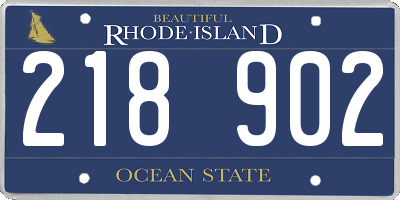 RI license plate 218902