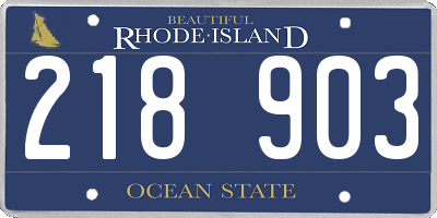 RI license plate 218903