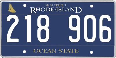 RI license plate 218906