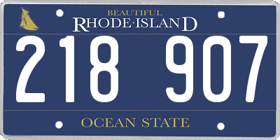 RI license plate 218907