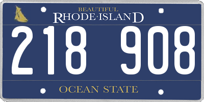 RI license plate 218908