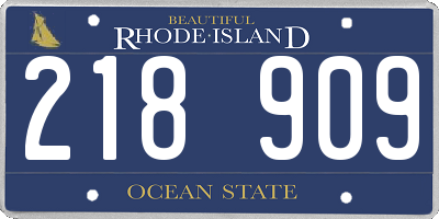 RI license plate 218909
