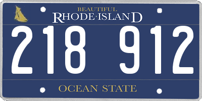 RI license plate 218912
