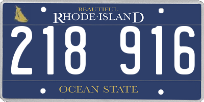RI license plate 218916