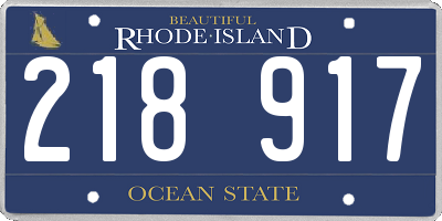RI license plate 218917