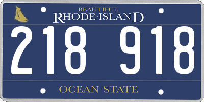 RI license plate 218918