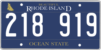 RI license plate 218919