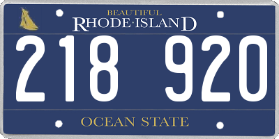 RI license plate 218920