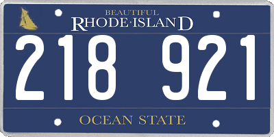 RI license plate 218921