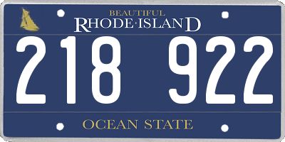 RI license plate 218922