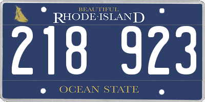 RI license plate 218923