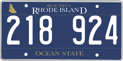 RI license plate 218924
