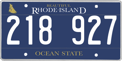 RI license plate 218927