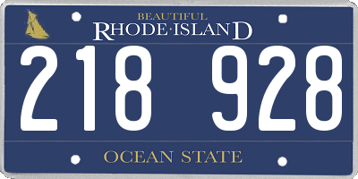 RI license plate 218928