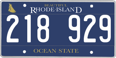 RI license plate 218929