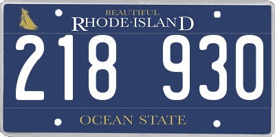 RI license plate 218930
