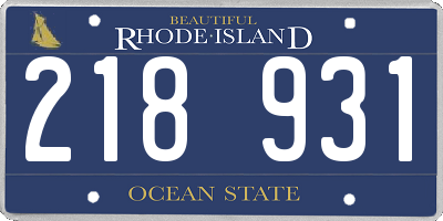 RI license plate 218931