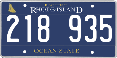 RI license plate 218935