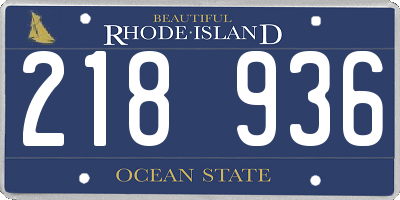 RI license plate 218936