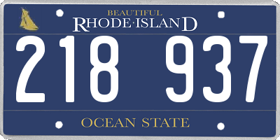 RI license plate 218937