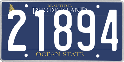 RI license plate 21894