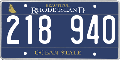 RI license plate 218940