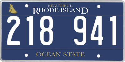 RI license plate 218941