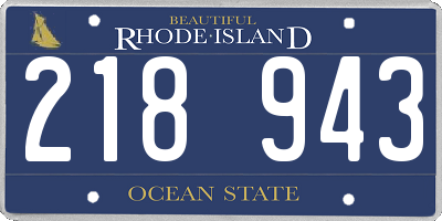 RI license plate 218943