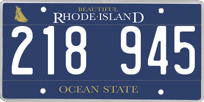 RI license plate 218945