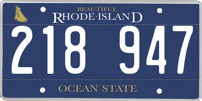 RI license plate 218947