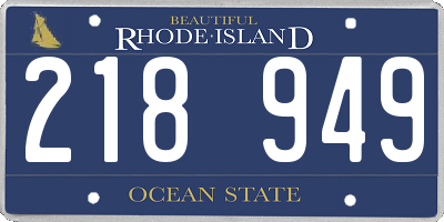 RI license plate 218949