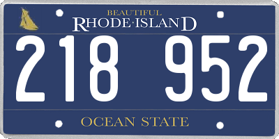 RI license plate 218952