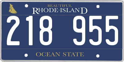 RI license plate 218955
