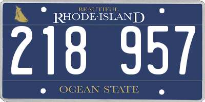 RI license plate 218957