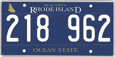RI license plate 218962